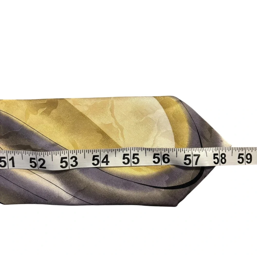 J GARCIA Silk Tie‎ Mens Wetlands Collection 1996 Abstract Swirl Yellow Purple